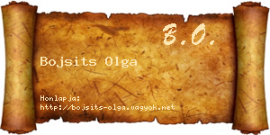 Bojsits Olga névjegykártya